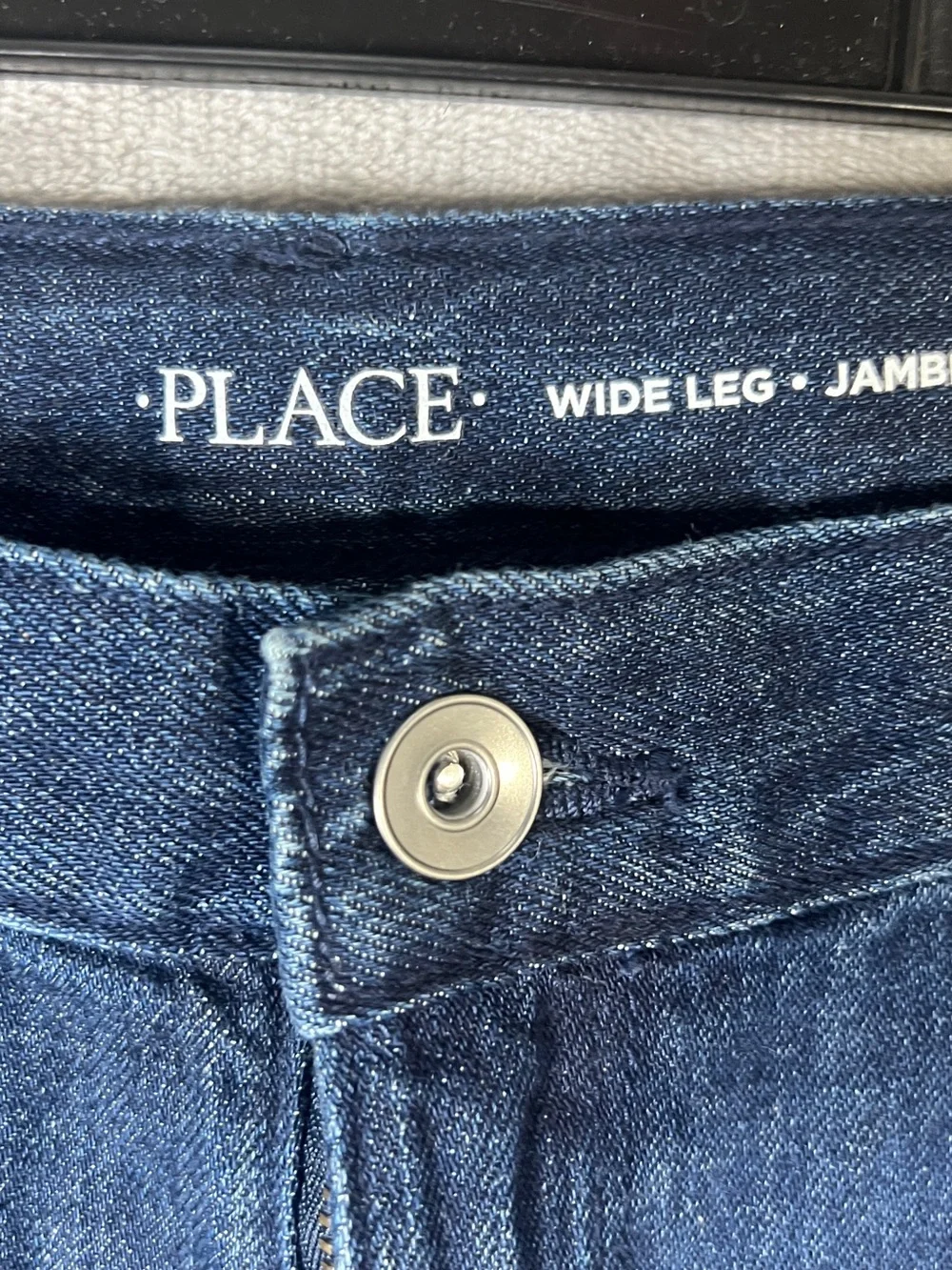 The Children's Place Dark Blue Stud-Trim Wide Leg Jeans